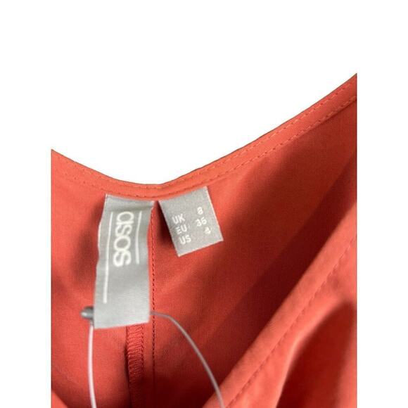 Asos Design Sleeveless Jumpsuit Boilersuit Rust Orange size 4 NWT - Picture 4 of 7